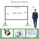 Projector Screen with Stand,DUYIKJ 120 inch Portable Outdoor Indoor Projector Screen Rear Front Projection Screen Lightweight Movie Screen16:9 4K HD with Four-Legged Frame Carry Bag for Home Theater