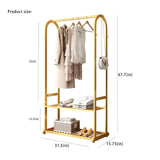 Gold clothing rack, Heavy duty clothes rack, Small clothing racks for hanging clothes, Wardrobe Rack, rack for clothes (L:31.5in) BUZUEY