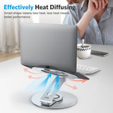 OMOTON Adjustable Laptop Stand with 360 Rotating Base, Ergonomic Laptop Riser for Collaborative Work