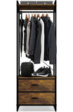 Sorbus Clothing Rack with Drawers - Clothes Stand Dresser - Wood Top, Steel Frame, & Fabric Drawers - Tall Closet Storage Organizer - Garment Rack for Hanging Shirts, Dresses, & Jackets