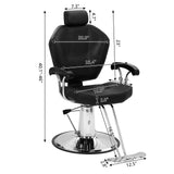 Winado Heavy Duty Reclining Barber Chair for Barber Shop, Styling Salon Chair with Headrest and Footrest, 360 Degree Swivel, Height Adjustable, Fit Hair Stylist Women Men, Black