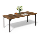 Farmhouse Dining Table for 6-8 People, Large Rustic Wooden Kitchen & Dining Room Table