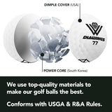 Diawings Max Distance Golf Balls | Distance for Lower Swing Speed Players | 36 Ball Package | DIAWINGS W