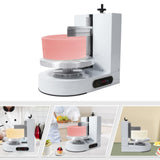 200W Automatic Birthday Cake Decorating Machine, 4-12inch Electric Cake Cream Smooth Coating Spreader with Adjustable Scraper, Cake Leveler Smoother for Bakeries Dessert Store Home (White)