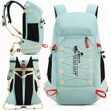 Bseash 40L Waterproof Hiking Camping Backpack with Rain Cover, Outdoor Sport Travel Daypack Rucksack for Skiing Cycling (Milk Green)