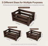 HFYFYXGS Wooden Storage Crates Set of 3 Nesting Wooden Box for Home Decor