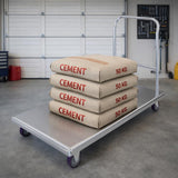 Stainless Steel Platform Cart. 24 in. Wide x 48 in. Long x 34 in. High. Push Dolly Flatbed Cart with Handle