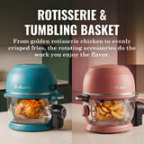 Non Toxic Air Fryer™ Pro | 9-in-1 Glass Air Fryer | Self-Cleaning | 5 Quart | Rotisserie and Tumbler | 400F Vortex For Even Cooking, BPA-Free Teflon Free, Recrisp, Roast, Bake, Black