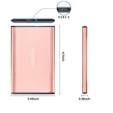 500GB Ultra Slim Portable External Hard Drive HDD USB 3.0 Compatible with PC, Laptop - Rose Pink Maxone