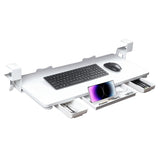 Keyboard Tray Under Desk with Drawer, White, 26.77" X 11.81"