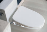 ALPHA BIDET UX Pearl Bidet Toilet Seat in Elongated White | Ultra Low Profile | Endless Warm Water | Arced Stainless Steel Nozzle | LED Nightlight | Dryer | Deodorizer | 3 Year Warranty