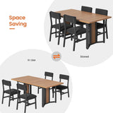 Itaar 5-Piece Dining Table Set for 4-6 People, 63" Extendable Kitchen Table and 4 Cushion Chairs