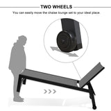 PURPLE LEAF Patio Chaise Lounge Set of 2 with Wheels, Adjustable, Gray