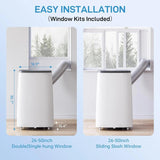 14000 BTU Portable Air Conditioner, 3-in-1 AC Unit with Dehumidifier & Fan for Rooms Up to 750 Sq. Ft, Quiet Standing A/C with 24H Timer & Window Kit, Dark Gray