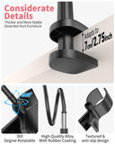 LILANZo 2-in-1 Gooseneck Phone Holder for Bed & Blow Dryer Stand – 360° Flexible Long Arm, Cell Phone Stand for Desk/iPhone/Kindle, Overhead Mount for Desk, for Seniors, Mom, Creator