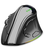 IDJXNXYDH Ergonomic Vertical Wireless Mouse Bluetooth & 2.4G USB Receiver RGB Backlit Rechargeable Mute Vertical Mouse Multi Device Switch for Office PC Mac