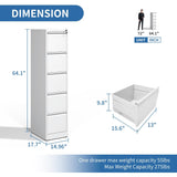 FLIXELIO 5 Drawer File Cabinet with Lock,Metal File Cabinet for Home Office