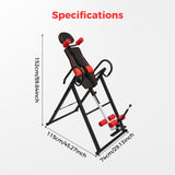 Inversion Table, 330.7lbs Capacity Heavy Duty Inversion Table Heavy Duty Strength Training Inversion Equipment w/Headrest & Adjustable Protective Belt for Back Pain Muscle Tension (Black + Red)