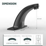 Touchless Bathroom Sink Faucets, Greenspring Automatic Faucet Bathroom Commercial Motion Sensor Faucet Battery or Plug-in Powered with Control Box and Temperature Mixer, Black
