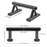 SELEWAERE Metal Parallettes Floor Workout Push Up Handles Non-Slip Pushup Bars Handstand Bars for Calisthenic Fitness Sturdy Steel Tubing Structure with Matte Paint Finish, Load up to 600 lbs SELEWARE