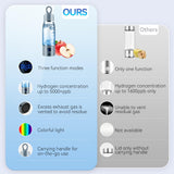 Alkaenum Hydrogen Water Bottle with Three Modes Produces 5000 PPB of Hydrogen Water in 8 Minutes,Made of Aluminium and Glass,with Colorful Light,Rechargeable for Travelling,Office,Home