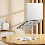 Nishiyuenyi Laptop Cooling Stand with Sturdy Steel Build and Open Frame for Maximum Air Circulation Ergonomic Notebook Raiser with 360 Degree for Comfortable, Black, with Fan