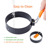 Highly Rated Large Egg Ring 3.5 Inches 2 PCS - Egg Rings for Frying with Oil Brush, Fried Egg Mold Egg Mcmuffins Makers Round Egg Circles