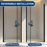 Botwinkle Pivot Shower Door 32-33.2" W x 72" H, Frameless Pivot Shower Door, 1/4"(6mm) SGCC Tempered Glass Shower Door, Matte Black Finish, 304 Stainless Steel Hardware