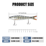 TRUSCEND Swimmax Easy Catch Fishing Lures with BKK Hooks, Wiggling, Vibrating, Rattling and Gurgling for More Bite, Heavy-Duty Dyneema Fiber Jointed Swimbaits for Bass, Trout, Walleye, Crappie, Pike