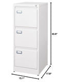 BYNSOE 3 Drawer File Cabinet with Lock Metal Vertical File Storage Cabinet Office Home Steel Vertical File Cabinet for A4 Legal/Letter Size Narrow File Cabinet Locked,Assembly Required