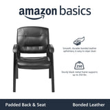 Faux Leather Office Desk Guest Chair with Metal Frame, Black, 27.4D x 23.6W x 35.8H in Amazon Basics