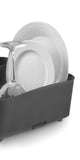 Umbra Tub Dish Drying Rack – Lightweight Self-Draining Dish Rack for Kitchen Sink and Counter at Home, RV or Motorhome, Smoke, Black (330590-582)