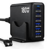 Pravish 180W GaN USB C Charging Station, 6 Port Desktop Charger with 45W PD