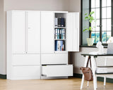 Letaya Metal Storage Cabinets for Home Office,File Cabinet-2 Drawers with Lock and Adjustable Shelves-Hang Legal/Letter/A4/F4 Size Filing-White