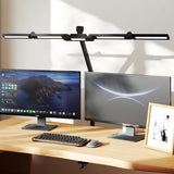 Lincrealy Led Desk Lamp with Clamp, 41" Architect Desk Lamp, 24W Ultra Bright Auto Dimming Computer Light, Eye-Caring Task Lamp for Home Office, Reading, Study, Dual Monitors, Workbench