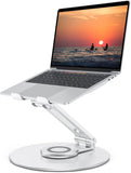 OMOTON Adjustable Laptop Stand with 360 Rotating Base, Ergonomic Laptop Riser for Collaborative Work