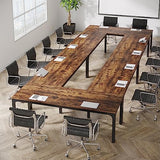 Tribesigns 78.74-Inch Conference Table Set,13FT Conference Room Table, Large Rectangle Meeting Seminar Tables