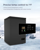 ADT Chest Freezer Free-Standing Top Door Freezers 6.8℉ to -4℉ (Black, 1.8 Cubic Feet)