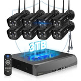《Dual Antennas & 130°Wide Angle》Wireless Security Camera System Outdoor, Wireless Cameras for Home Security with Expandable 16CH 4K NVR, Surveillance Video Systems DVR Kits