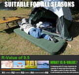 NYECHTO Self Inflating Sleeping Pad for Camping, 4" Extra-Thick Memory Foam Camping Mattress with Electric Pump, Fast Inflate & Deflate,9.5 R-Value Insulated Camping Pad for Car Travel Tent Cot, Green