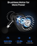 HEYCHY Massage Gun Deep Tissue with Heat Therapy, 12mm Amplitude Muscle Massager for Athletes, 5 Speeds & 4 Modes Massager Gun for Neck Back Shoulder Leg Pain Relief - Perfect for Men, Black
