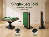 HUANGZHE Automatic American Mahjong Table (Including 152 Mahjong Tiles in Blue and Green), American Style, 42mm Size, Champagne Color, Easy to Install + 152 Numbered Mahjong Tiles（Easy to Install）