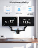 MOUNTUP Dual Monitor Wall Mount for 2 Max 32 Inch Computer Screen, Fully Adjustable Double Monitor Arm, Wall Mounted Monitor Holder Support 4.4-19.8lbs Display, VESA Bracket 75x75, 100x100