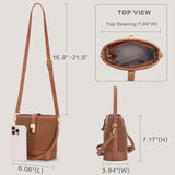 Small Faux Suede Bucket Bags for Women Vintage Crossbody Purse Top-Handle Handbags with Twist Lock Shoulder Bag for Fall Winter (Brown)