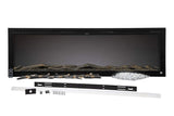 Touchstone Sideline Elite Smart 72” WiFi-Enabled Electric Fireplace - 80038 - in-Wall Recessed - 60 Color Combinations - 1,500W Heater - Black - Log, Crystals & Driftwood