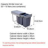40QT Under Cabinet Pull-Out Trash Can, Heavy Duty Soft Close Waste Bin, Space-Saving Kitchen & Laundry Garbage Organizer (26x48x42.5cm) - Perfect for Small Spaces