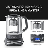 Joydeem Hot Tea Maker, Glass Electric Kettle with Auto Lift Tea Infuser and Temperature Control, 1.7L, JD-ZC6088G