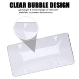 Zone Tech Clear License Plate Cover Frame Shields - 2-Pack All Weather Novelty/License Plate Bubble Shields -Fits Any Standard US Plates-Protects Front and Back License Plates