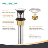 KUZOR Brushed Nickel Pop Up Bathroom Sink Drain with Overflow, 1 Pack