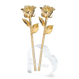 Forever Rose Personalized Combo, 24K Gold Dipped Roses & Heart Acrylic Vase